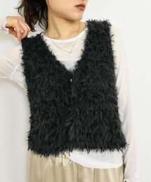 TORRAZZO DONNAチュール×シャギーニットベスト