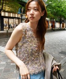 le.coeur blanc | TORRAZZO DONNAチュール×シャギーニットベスト(ベスト)