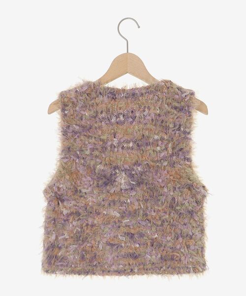 le.coeur blanc（ルクールブラン）の「TORRAZZO DONNAチュール×シャギーニットベスト（ベスト・レディース・ベージュ系その他2/ブラック系その他・38）」の4枚目の写真