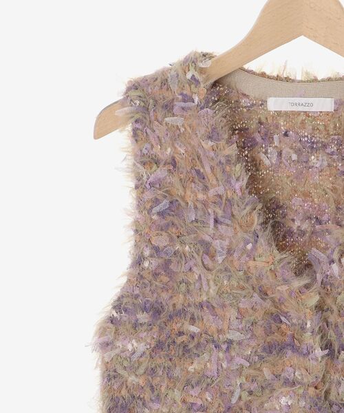 le.coeur blanc（ルクールブラン）の「TORRAZZO DONNAチュール×シャギーニットベスト（ベスト・レディース・ベージュ系その他2/ブラック系その他・38）」の6枚目の写真