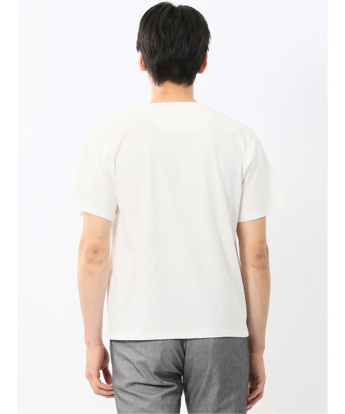 TAKA-Q(タカキュー)の「【綿混 スラブ天竺】タカキュー クルーネック 半袖 Tシャツ(Tシャツ/カットソー・メンズ・ホワイト/ブラック・MEDIUM/LARGE/X-LARGE)」の15枚目の写真