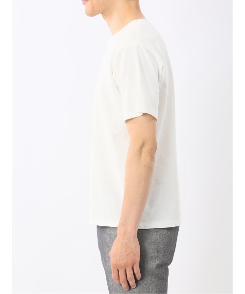 TAKA-Q(タカキュー)の「【綿混 スラブ天竺】タカキュー クルーネック 半袖 Tシャツ(Tシャツ/カットソー・メンズ・ホワイト/ブラック・MEDIUM/LARGE/X-LARGE)」の19枚目の写真