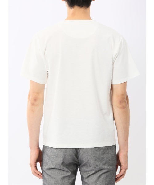 TAKA-Q(タカキュー)の「【綿混 スラブ天竺】タカキュー クルーネック 半袖 Tシャツ(Tシャツ/カットソー・メンズ・ホワイト/ブラック・MEDIUM/LARGE/X-LARGE)」の20枚目の写真