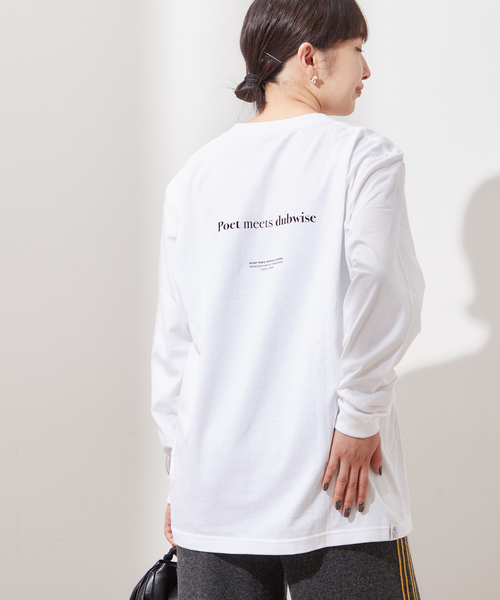 journal standard L'essage(ジャーナルスタンダードレサージュ)の「【別注】POETMEETS DUBWISE RISEロンT(Tシャツ/カットソー・レディース・ベージュ/ネイビー/ホワイト・FREE)」の2枚目の写真