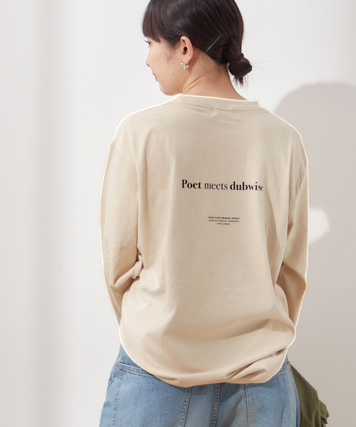 journal standard L'essage(ジャーナルスタンダードレサージュ)の「【別注】POETMEETS DUBWISE RISEロンT(Tシャツ/カットソー・レディース・ベージュ/ネイビー/ホワイト・FREE)」の5枚目の写真