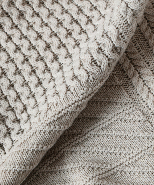 JOURNAL STANDARD J.S HOMESTEAD(ジャーナルスタンダードホームステッド)の「J.S.Homestead / ストーン ウォッシュ ケーブル ヘンリーネック ニット(ニット/セーター・メンズ・アイボリー/ブラック系その他/オレンジ・MEDIUM/LARGE)」の8枚目の写真