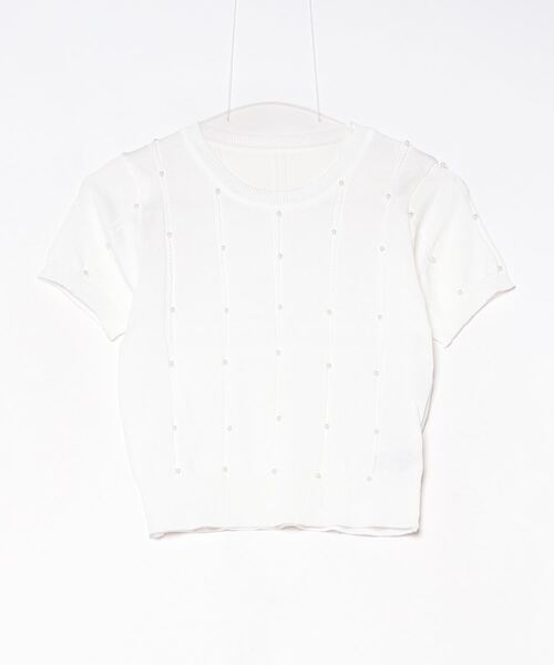 Per sist ence（パーシエンス）の「パールニットトップス（Tシャツ/カットソー・レディース・ホワイト/グリーン/ピンク/ブラック/ブルー・FREE）」の11枚目の写真