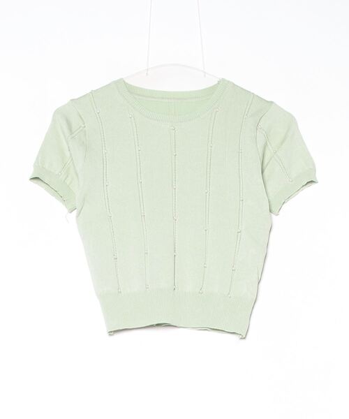 Per sist ence（パーシエンス）の「パールニットトップス（Tシャツ/カットソー・レディース・ホワイト/グリーン/ピンク/ブラック/ブルー・FREE）」の14枚目の写真