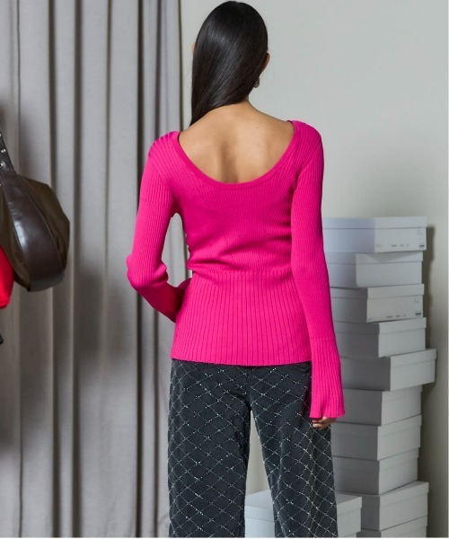 Button Slit 2way Knit Tops/ボタンスリット2WAYニット（ニット