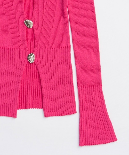 MAISON SPECIAL（メゾンスペシャル）の「Button Slit 2way  Knit Tops/ボタンスリット2WAYニット（ニット/セーター・レディース・ピンク/ブラック/ブルー・FREE）」の16枚目の写真