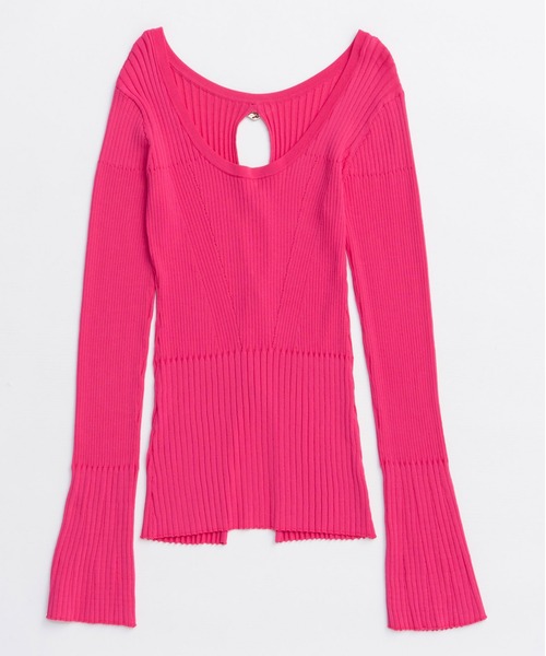josemoon 2way neck rib knit ピンク JOSEMOON / 2WAY NECK RIB KNIT/ PINK