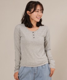 RIKKA FEMME（リッカファーム）の「RIKKA FEMME/リッカファム ヘンリーネックロンT RF25FW03（Tシャツ/カットソー）」