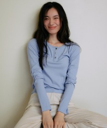 RIKKA FEMME（リッカファーム）の「RIKKA FEMME/リッカファム ヘンリーネックロンT RF25FW03（Tシャツ/カットソー）」