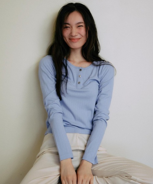 RIKKA FEMME/リッカファム ヘンリーネックロンT RF25FW03（Tシャツ