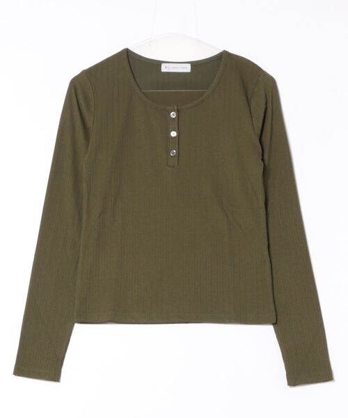 ムラサキスポーツ(ムラサキスポーツ)の「RIKKA FEMME/リッカファム ヘンリーネックロンT RF25FW03(Tシャツ/カットソー・レディース・カーキ/グレー/サックスブルー・M/L/S/M)」の19枚目の写真