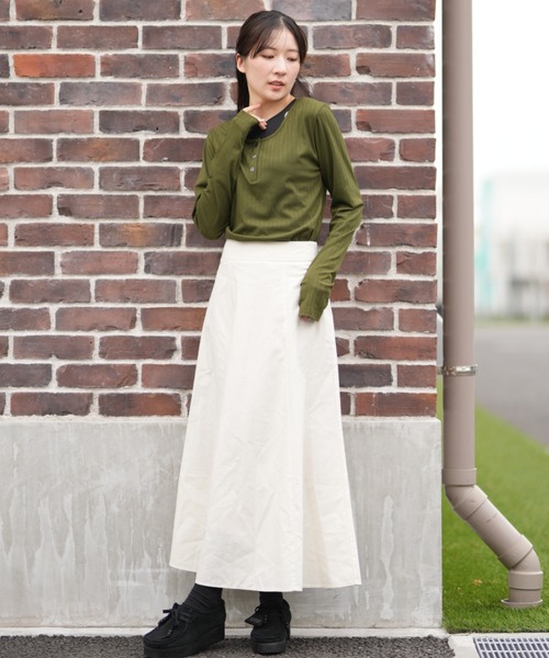 セール】RIKKA FEMME/リッカファム ヘンリーネックロンT RF25FW03（T