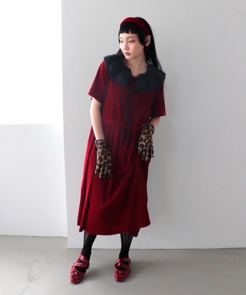 Three Four Time（ｽﾘｰﾌｫｰﾀｲﾑ）の「ベルベットワンピース（ワンピース・レディース・ブラック/レッド・FREE）」の10枚目の写真