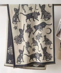 Port（ポート）の「【 Port / ポート 】 ムーン キャット モチーフ ブランケット / ひざ掛け / ストール / ネコ #（ブランケット）」