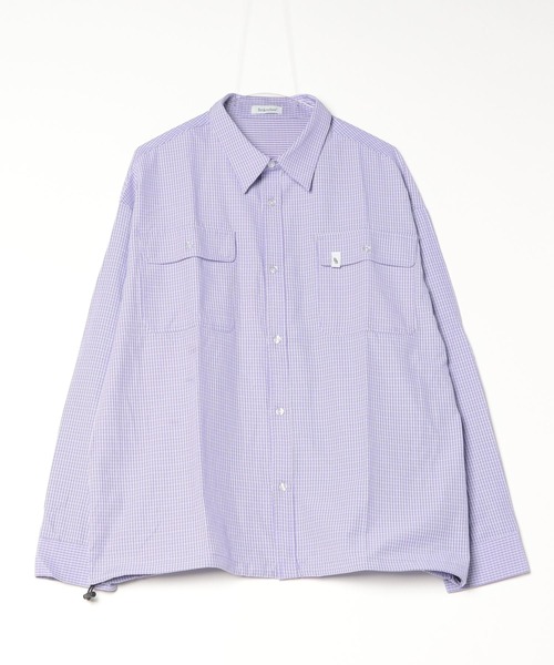 BROKEN BASE（ブロークンベース）の「Drawcode Double Pocket Grid Shirt（シャツ/ブラウス・メンズ・ネイビー/パープル・MEDIUM/LARGE）」の7枚目の写真