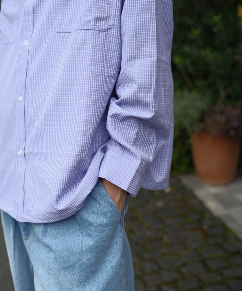BROKEN BASE（ブロークンベース）の「Drawcode Double Pocket Grid Shirt（シャツ/ブラウス・メンズ・ネイビー/パープル・MEDIUM/LARGE）」の16枚目の写真
