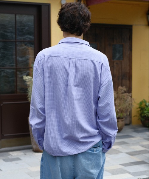 BROKEN BASE（ブロークンベース）の「Drawcode Double Pocket Grid Shirt（シャツ/ブラウス・メンズ・ネイビー/パープル・MEDIUM/LARGE）」の18枚目の写真