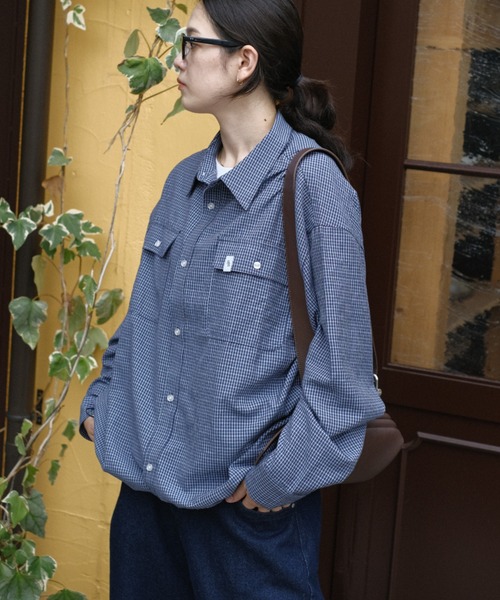 BROKEN BASE（ブロークンベース）の「Drawcode Double Pocket Grid Shirt（シャツ/ブラウス・メンズ・ネイビー/パープル・MEDIUM/LARGE）」の11枚目の写真