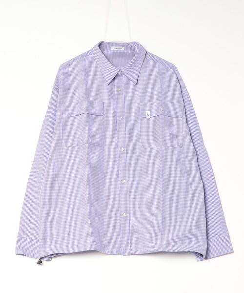 BROKEN BASE（ブロークンベース）の「Drawcode Double Pocket Grid Shirt（シャツ/ブラウス・メンズ・ネイビー/パープル・MEDIUM/LARGE）」の3枚目の写真