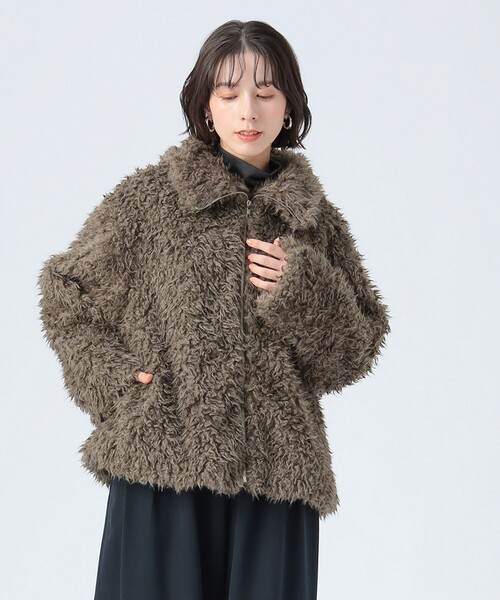 BEAMS HEART（ビームスハート）の「ウェイビー ファー ブルゾン（ブルゾン・レディース・ホワイト系その他5/ブラウン系その他4・FREE）」の9枚目の写真