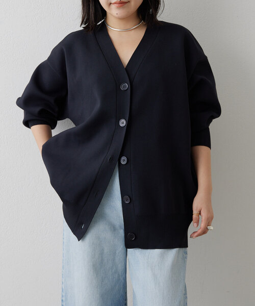 新品未使用品 Drawing Numbers ビッグ釦クルーカーディガン NV ビッグ釦クルーカーディガン | Drawing Numbers(ドローイング