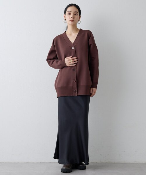 カーディガン　グレー　ドローイングナンバーズ　高品質　綿　きれいめ　カジュアル パールニットジャケットカーディガン | Drawing Numbers