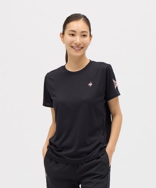 le coq sportif(ルコックスポルティフ)の「【ルコックスポルティフ】吸汗速乾/ストレッチ/UVカット半袖Tシャツ(Tシャツ/カットソー・レディース・ホワイト/ブラック/ブルー/ピンク・M/L/S/XL)」の2枚目の写真