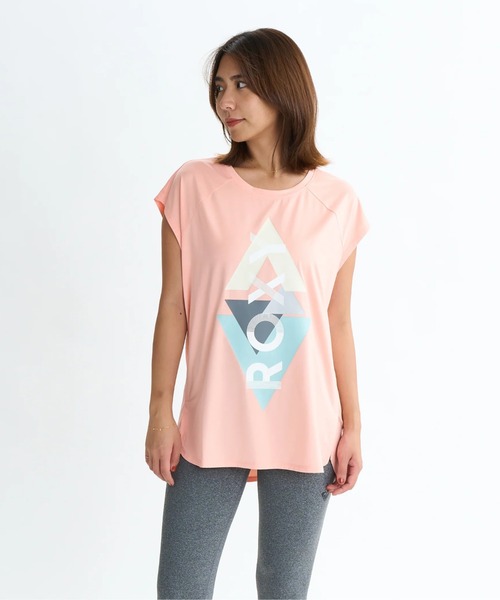 ROXY(ロキシー)の「GEOMETRIC TEE/ロキシー水陸両用速乾UVケアフロントロゴ半袖Tシャツ(水着)(Tシャツ/カットソー・レディース・ブラック/ピンク/ホワイト・LARGE/MEDIUM/SMALL)」の3枚目の写真