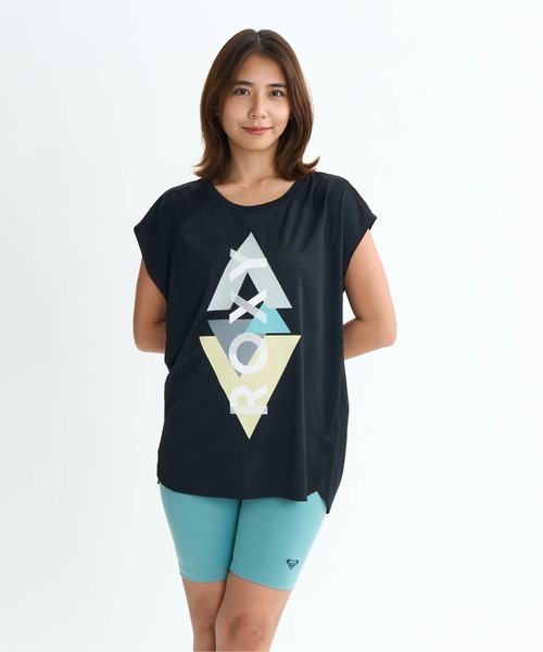 ROXY(ロキシー)の「GEOMETRIC TEE/ロキシー水陸両用速乾UVケアフロントロゴ半袖Tシャツ(水着)(Tシャツ/カットソー・レディース・ブラック/ピンク/ホワイト・LARGE/MEDIUM/SMALL)」の10枚目の写真
