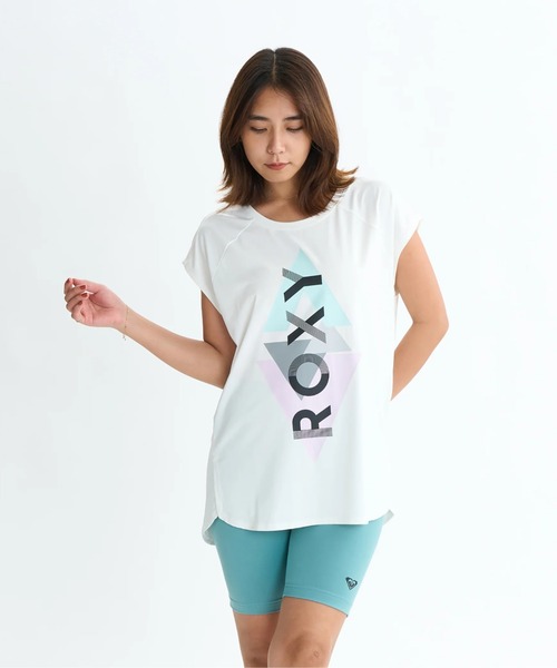 ROXY(ロキシー)の「GEOMETRIC TEE/ロキシー水陸両用速乾UVケアフロントロゴ半袖Tシャツ(水着)(Tシャツ/カットソー・レディース・ブラック/ピンク/ホワイト・LARGE/MEDIUM/SMALL)」の5枚目の写真
