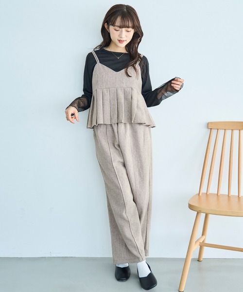 ツイード キャミセットアップ【588087】（サロペット/オーバーオール