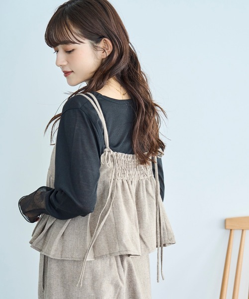 ツイード キャミセットアップ【588087】（サロペット/オーバーオール