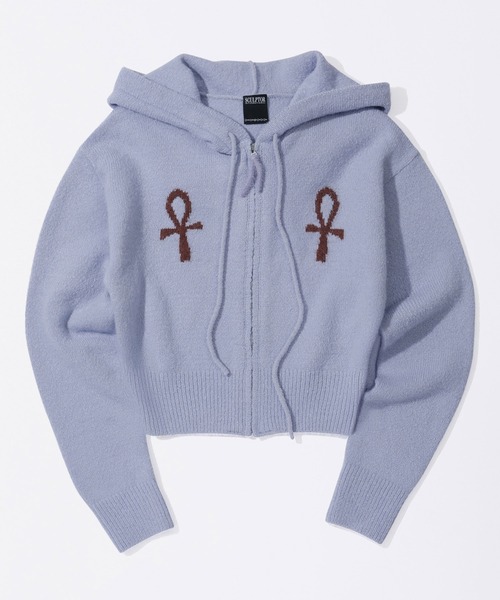 SCULPTOR（スカルプター）の「Ankh Boucle Knit Cardigan（カーディガン/ボレロ・レディース・ピンク/ライトブルー/アイボリー・LARGE/MEDIUM/SMALL）」の2枚目の写真