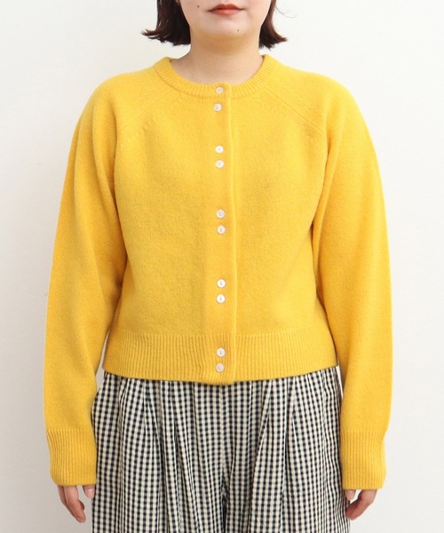 CHILD WOMAN（チャイルドウーマン）の「2/15ラムウール 2つ釦カーディガン（カーディガン/ボレロ・レディース・ブルー/アイボリー/ピンク/グリーン/レッド/イエロー/ネイビー・FREE）」の8枚目の写真
