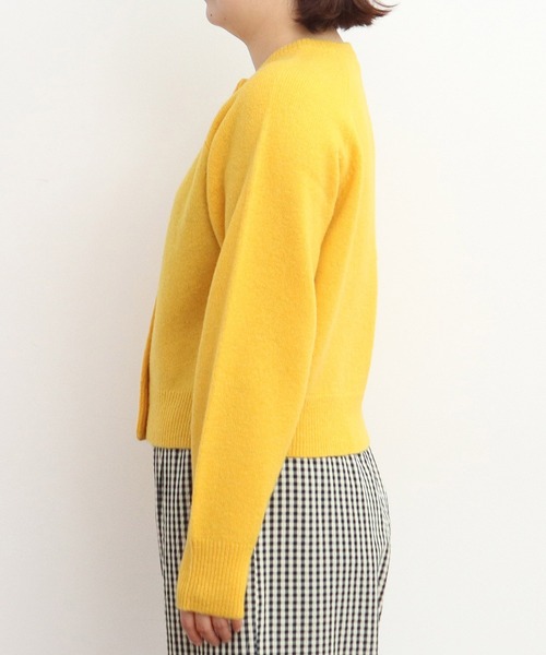 CHILD WOMAN（チャイルドウーマン）の「2/15ラムウール 2つ釦カーディガン（カーディガン/ボレロ・レディース・ブルー/アイボリー/ピンク/グリーン/レッド/イエロー/ネイビー・FREE）」の9枚目の写真