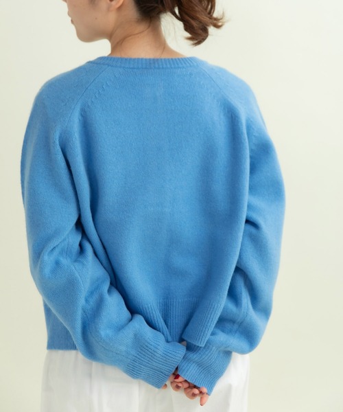 CHILD WOMAN（チャイルドウーマン）の「2/15ラムウール 2つ釦カーディガン（カーディガン/ボレロ・レディース・ブルー/アイボリー/ピンク/グリーン/レッド/イエロー/ネイビー・FREE）」の21枚目の写真