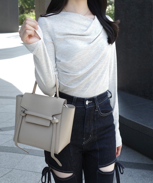 セール】薄手長袖ドレープトップス（Tシャツ/カットソー）｜JUNOAH