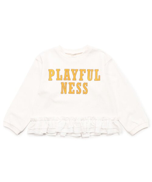 BREEZE（ブリーズ）の「【WEB限定】 裾フリル長袖Tシャツ（Tシャツ/カットソー・キッズ・ピンク/ブラック/オフホワイト・130/140/90/100/110/120）」の2枚目の写真