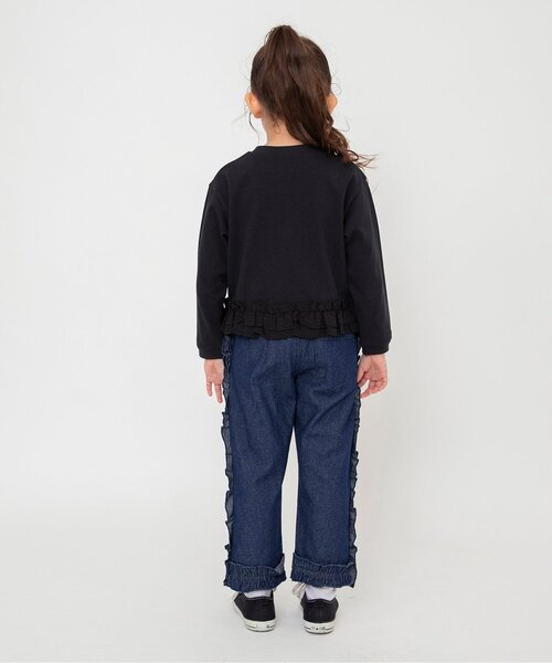 BREEZE（ブリーズ）の「【WEB限定】 裾フリル長袖Tシャツ（Tシャツ/カットソー・キッズ・ピンク/ブラック/オフホワイト・130/140/90/100/110/120）」の5枚目の写真