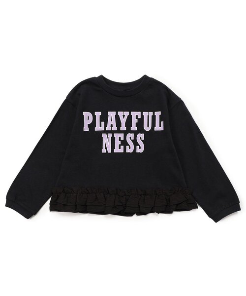 BREEZE（ブリーズ）の「【WEB限定】 裾フリル長袖Tシャツ（Tシャツ/カットソー・キッズ・ピンク/ブラック/オフホワイト・130/140/90/100/110/120）」の6枚目の写真