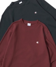 Champion/チャンピオン コットンUSA 裏毛 ロゴワッペン ワンポイント刺繍 クルーネック スウェット トレーナー/レディース メンズ