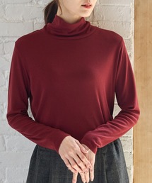 Tシャツ/カットソー（レッド/赤色系・タートルネック/ハイネック