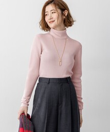 ウーステッドウール リブタートル ニット