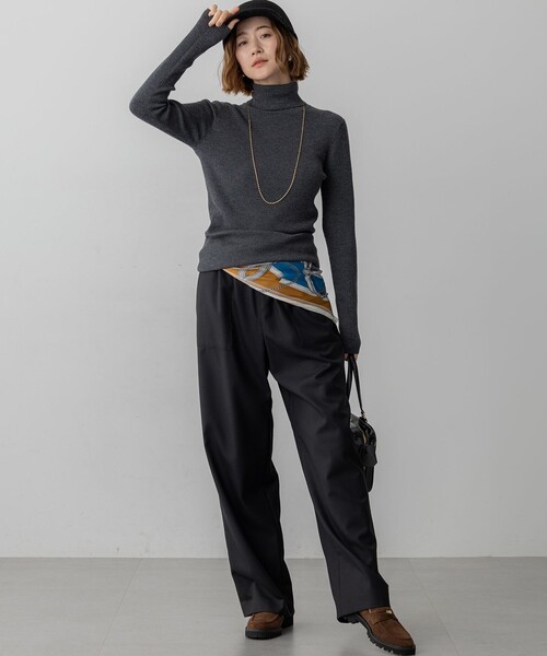 ウーステッドウール リブタートル ニット 23区（ニジュウサンク） ニット セーター ウーステッドウール リブ