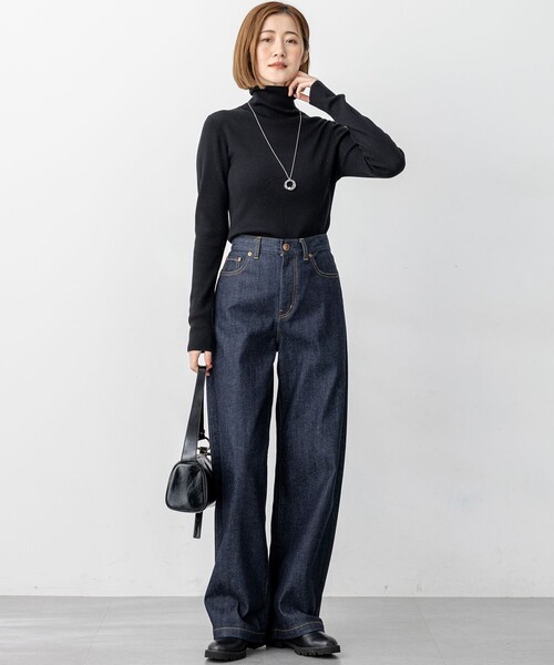 ウーステッドウール リブタートル ニット（ニット/セーター）｜23区