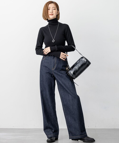 23区（ニジュウサンク）の「ウーステッドウール リブタートル ニット（ニット/セーター・レディース・ベージュ系/ブラック系/ホワイト系/グレー系/ピンク系・38/40）」の6枚目の写真